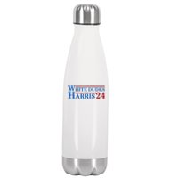 White Dudes For Harris 2024 For President Election Voting 2024 Stainless Steel Insulated Water Bottle