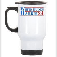 White Dudes For Harris 2024 For President Election Voting 2024 Stainless Steel Travel Mug