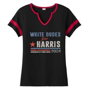 White Dudes For Kamala Harris Ladies Halftime Notch Neck Tee