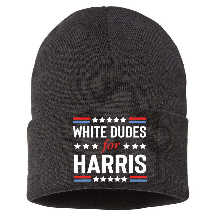 White Dudes For Kamala Harris Sustainable Knit Beanie