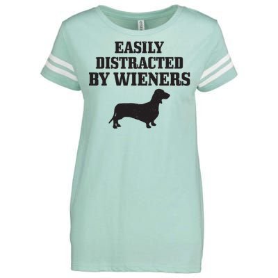 Wiener Dog Funny Weiner Doxie Dachshund Mom Dad Gift Enza Ladies Jersey Football T-Shirt