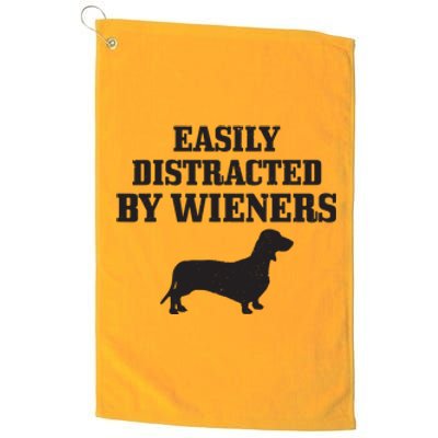 Wiener Dog Funny Weiner Doxie Dachshund Mom Dad Gift Platinum Collection Golf Towel