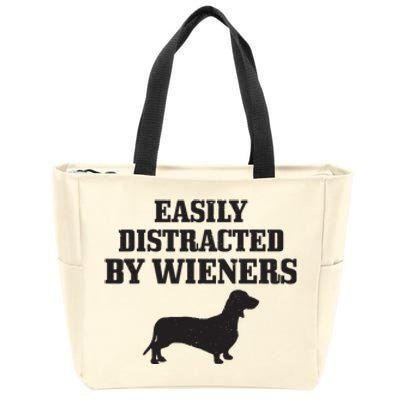 Wiener Dog Funny Weiner Doxie Dachshund Mom Dad Gift Zip Tote Bag