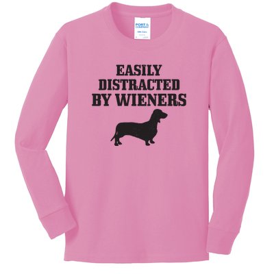 Wiener Dog Funny Weiner Doxie Dachshund Mom Dad Gift Kids Long Sleeve Shirt