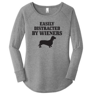 Wiener Dog Funny Weiner Doxie Dachshund Mom Dad Gift Women's Perfect Tri Tunic Long Sleeve Shirt