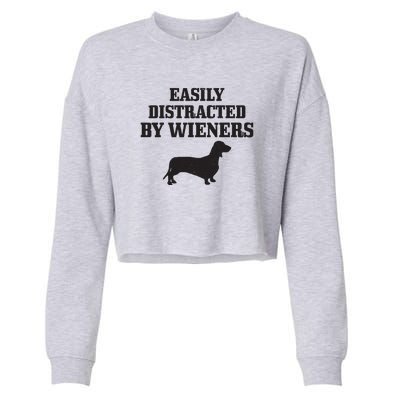 Wiener Dog Funny Weiner Doxie Dachshund Mom Dad Gift Cropped Pullover Crew