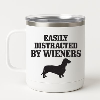 Wiener Dog Funny Weiner Doxie Dachshund Mom Dad Gift 12 oz Stainless Steel Tumbler Cup