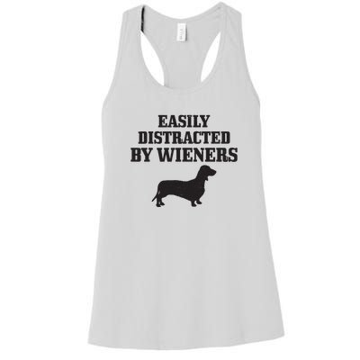 Wiener Dog Funny Weiner Doxie Dachshund Mom Dad Gift Women's Racerback Tank