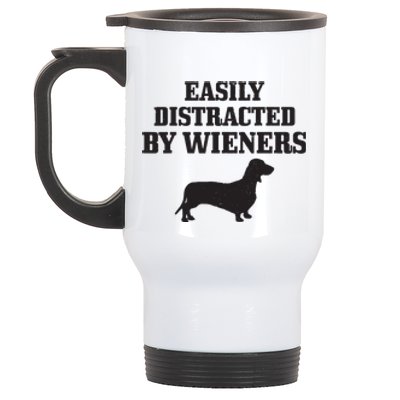 Wiener Dog Funny Weiner Doxie Dachshund Mom Dad Gift Stainless Steel Travel Mug