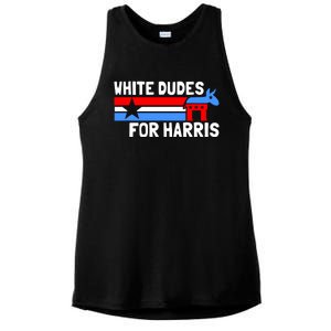 White Dudes For Harris 2024 For President Election Voting 2024 Ladies PosiCharge Tri-Blend Wicking Tank