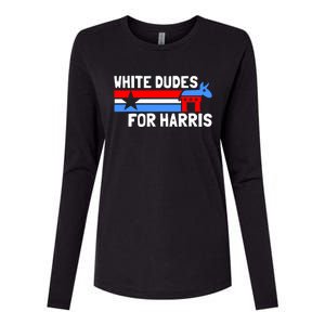 White Dudes For Harris 2024 For President Election Voting 2024 Womens Cotton Relaxed Long Sleeve T-Shirt