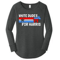 White Dudes For Harris 2024 For President Election Voting 2024 Women's Perfect Tri Tunic Long Sleeve Shirt