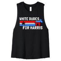 White Dudes For Harris 2024 For President Election Voting 2024 Women's Racerback Cropped Tank