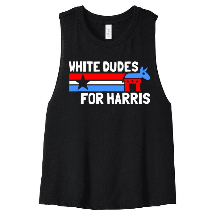 White Dudes For Harris 2024 For President Election Voting 2024 Women's Racerback Cropped Tank