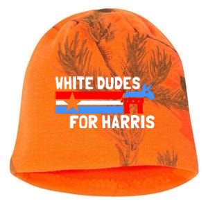 White Dudes For Harris 2024 For President Election Voting 2024 Kati - Camo Knit Beanie