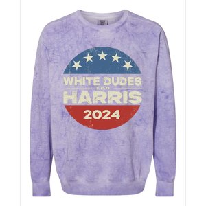 White Dudes For Harris 2024 For President Election Voting 2024 Colorblast Crewneck Sweatshirt