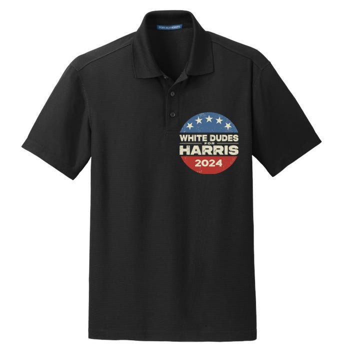 White Dudes For Harris 2024 For President Election Voting 2024 Dry Zone Grid Polo