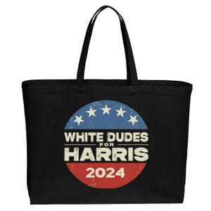 White Dudes For Harris 2024 For President Election Voting 2024 Cotton Canvas Jumbo Tote