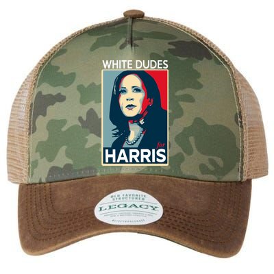 White Dudes For Harris 2024 For President Election Voting 2024 Legacy Tie Dye Trucker Hat