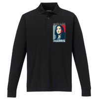 White Dudes For Harris 2024 For President Election Voting 2024 Performance Long Sleeve Polo