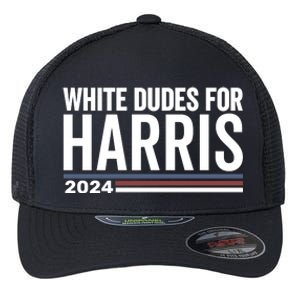 White Dudes For Harris 2024 Flexfit Unipanel Trucker Cap