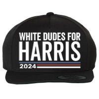 White Dudes For Harris 2024 Wool Snapback Cap