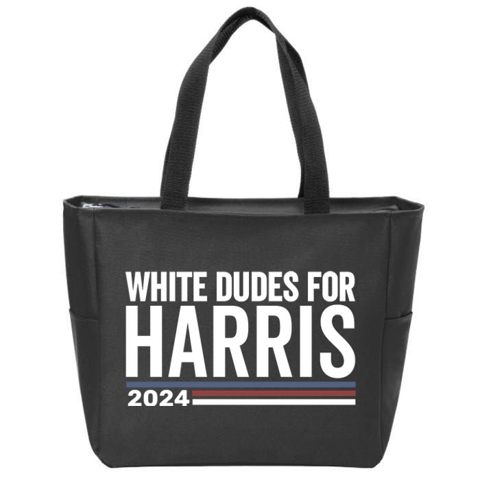 White Dudes For Harris 2024 Zip Tote Bag