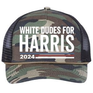 White Dudes For Harris 2024 Retro Rope Trucker Hat Cap