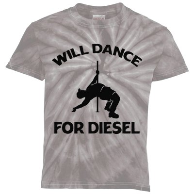 Will Dance For Diesel Funny Fat Guy Fat Man Pole Dance Kids Tie-Dye T-Shirt