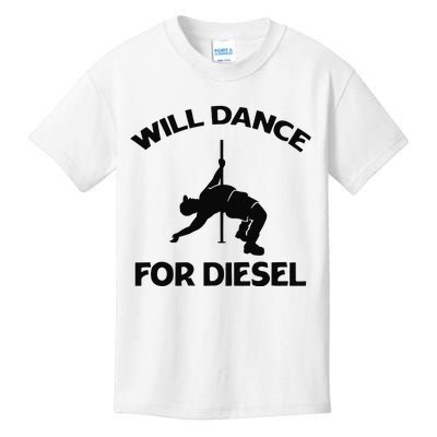 Will Dance For Diesel Funny Fat Guy Fat Man Pole Dance Kids T-Shirt