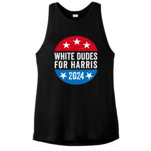 White Dudes For Harris 2024 For President Election Voting 2024 Ladies PosiCharge Tri-Blend Wicking Tank