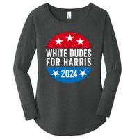 White Dudes For Harris 2024 For President Election Voting 2024 Women's Perfect Tri Tunic Long Sleeve Shirt