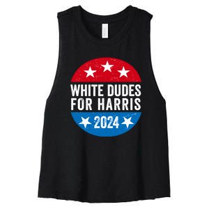 White Dudes For Harris 2024 For President Election Voting 2024 Women's Racerback Cropped Tank