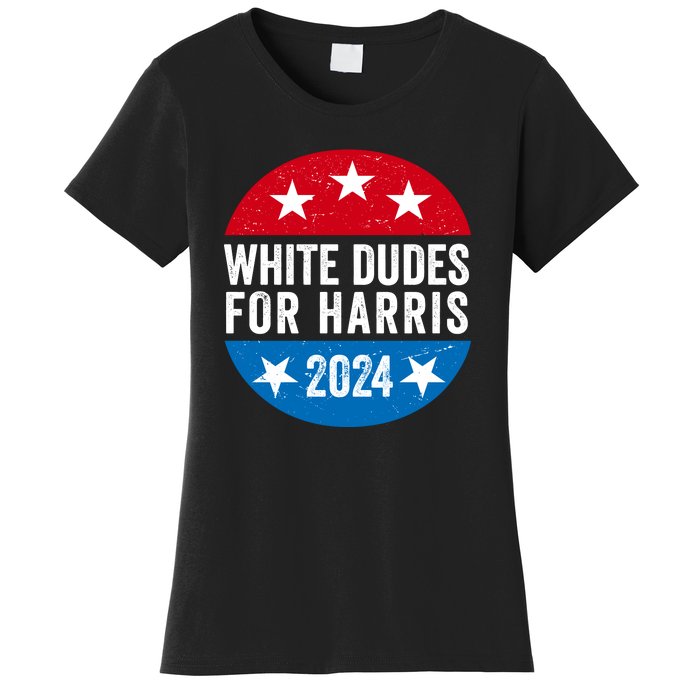 White Dudes For Harris 2024 For President Election Voting 2024 Women's T-Shirt