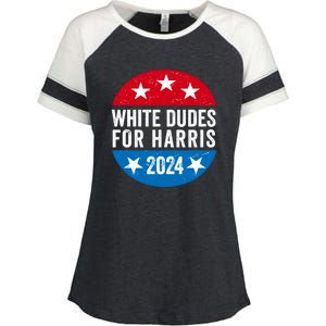 White Dudes For Harris 2024 For President Election Voting 2024 Enza Ladies Jersey Colorblock Tee