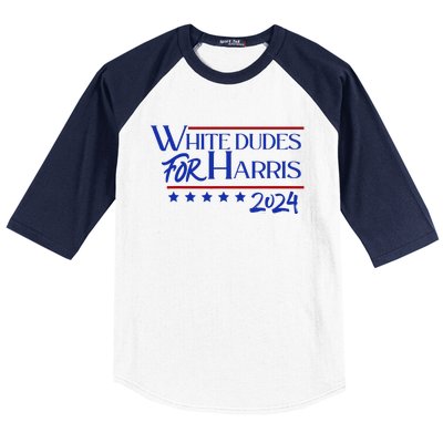 White Dudes For Kamala Harris 2024 Baseball Sleeve Shirt