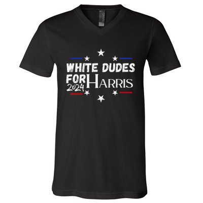 White Dudes For Kamala Harris 2024 V-Neck T-Shirt