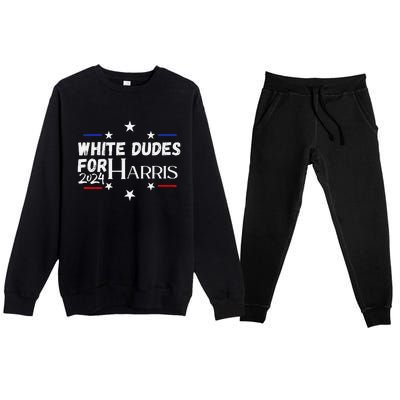 White Dudes For Kamala Harris 2024 Premium Crewneck Sweatsuit Set