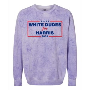 White Dudes For Harris 2024 For President Election Voting 2024 Colorblast Crewneck Sweatshirt