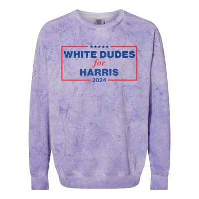 White Dudes For Harris 2024 Tees White Dudes For Harris 2024 Colorblast Crewneck Sweatshirt