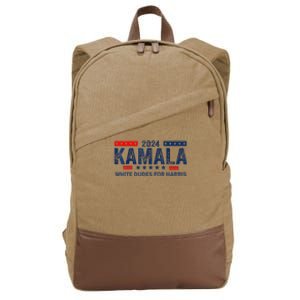 White Dudes For Kamala Harris 2024 For President Election Cotton Canvas Backpack