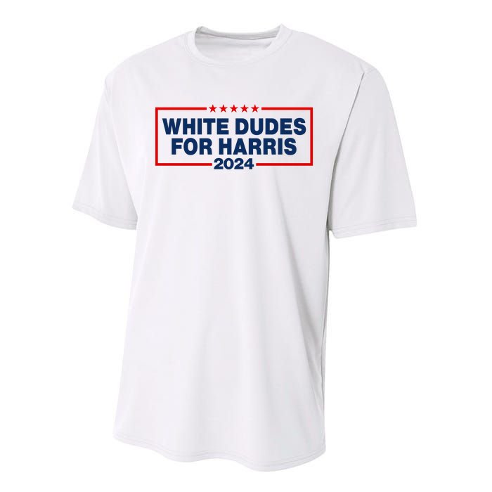 White Dudes For Harris 2024 For President Election Voting 2024 Performance Sprint T-Shirt