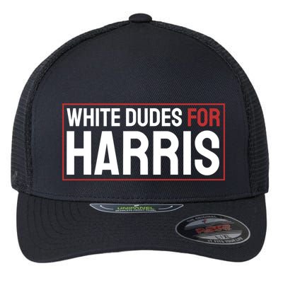 White Dudes For Harris Flexfit Unipanel Trucker Cap