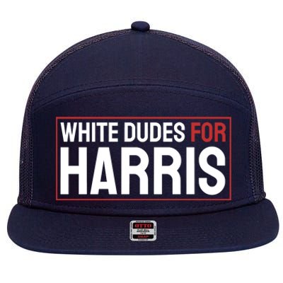 White Dudes For Harris 7 Panel Mesh Trucker Snapback Hat