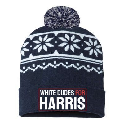 White Dudes For Harris USA-Made Snowflake Beanie