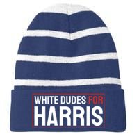 White Dudes For Harris Striped Beanie with Solid Band