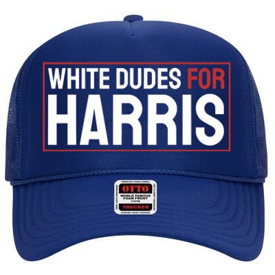 White Dudes For Harris High Crown Mesh Back Trucker Hat