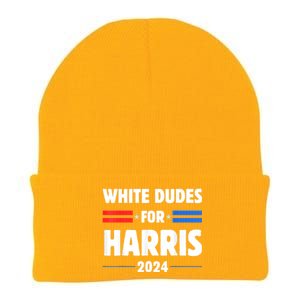 White Dudes For President Harris 2024 Knit Cap Winter Beanie