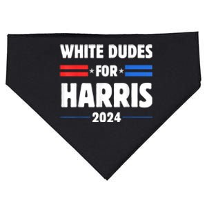 White Dudes For President Harris 2024 USA-Made Doggie Bandana