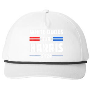 White Dudes For President Harris 2024 Snapback Five-Panel Rope Hat